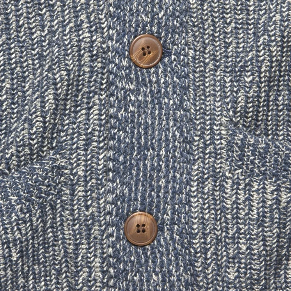 Grayers Belmont Mens Shawl Collar Cardigan Blue Charcoal Knit Sweater L